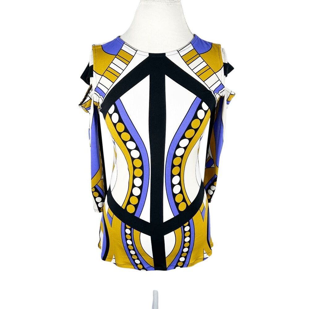 Eva Varro Multi Color Abstract Print Top Strappy … - image 7